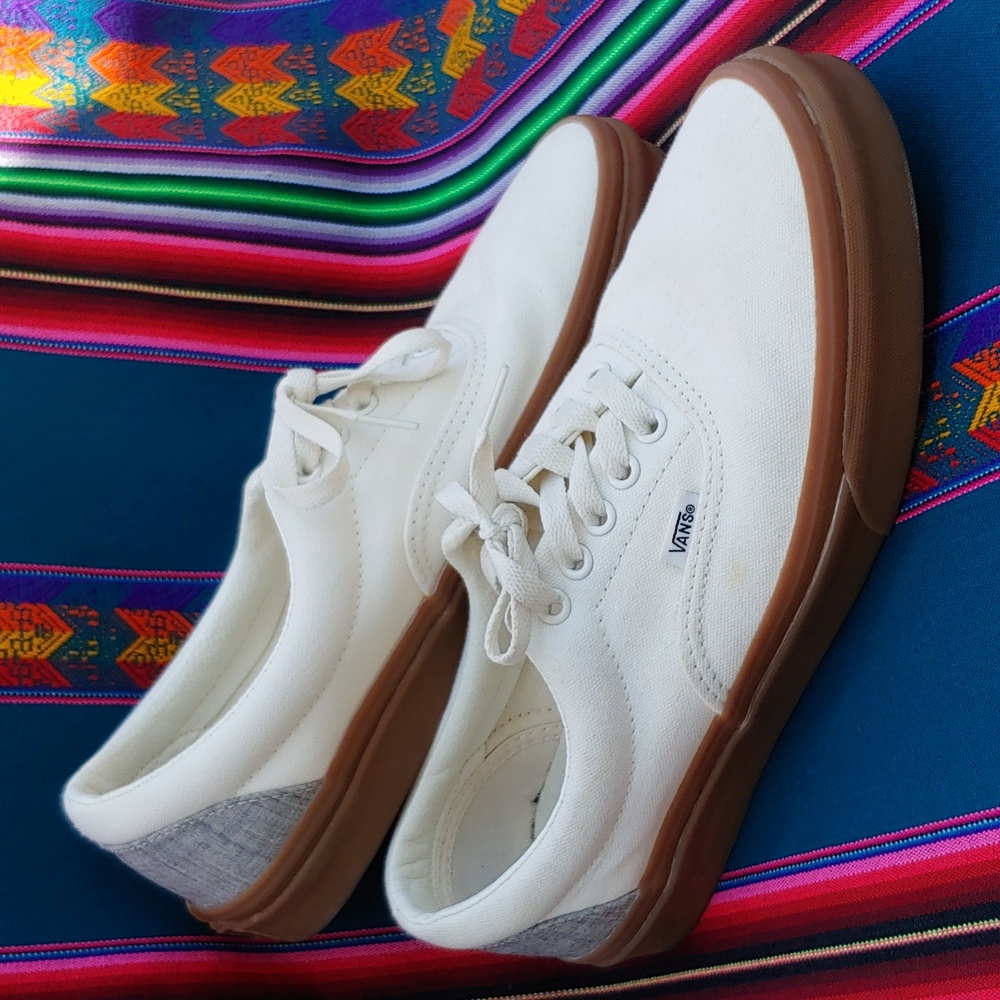 Vans Classic Low Skateboard Shoes Cream Gray Canvas Unisex Men's 9.5 Women's 10 - Picture 5 of 17